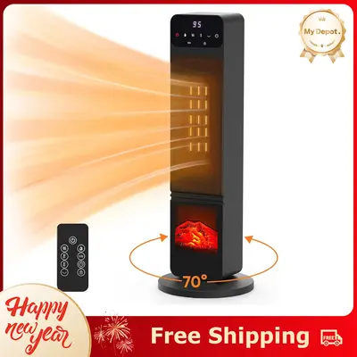 [Deal] Space Heater 26 IN, 1500W Portable Electric Tower Heater with Adjustable Thermostat, Timer and Remote Control, Overhea...
