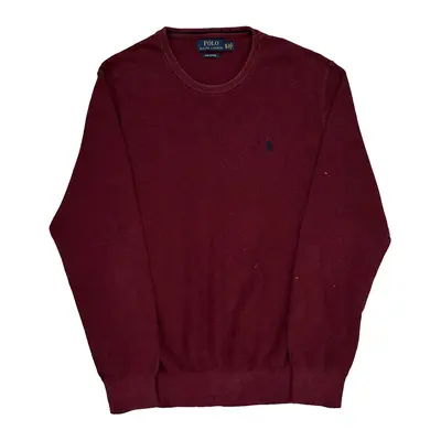 Pima Cotton Polo Ralph Lauren Jumper - XL Burgundy Cotton