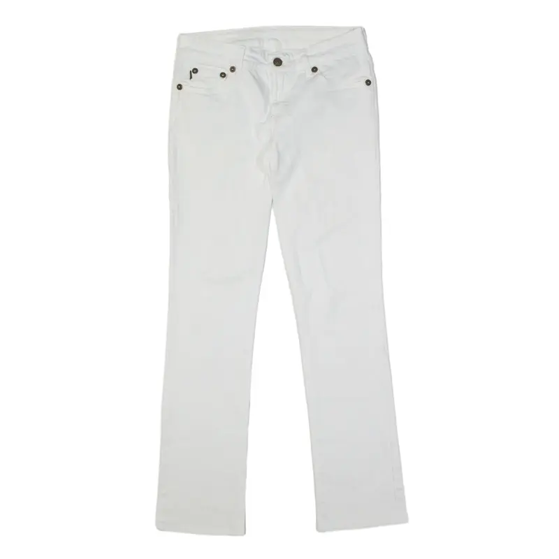 JUST CAVALLI Rhinestone Jeans White Denim Slim Straight Womens W28 L30
