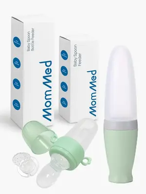 MomMed Food Feeder Baby Fruit Feeder Pacifier, Self Feeding Baby Food Feeder for Teething Relief, Silicone Baby Food Dispens...