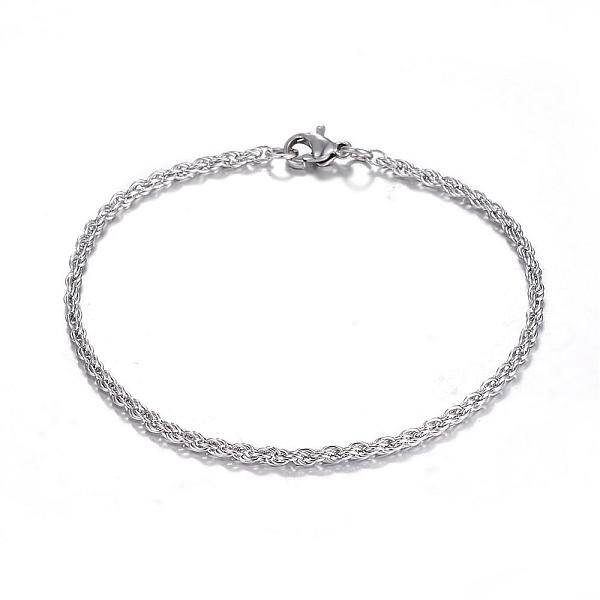 Tarnish Resistant 304 Stainless Steel Rope Chain Bracelets