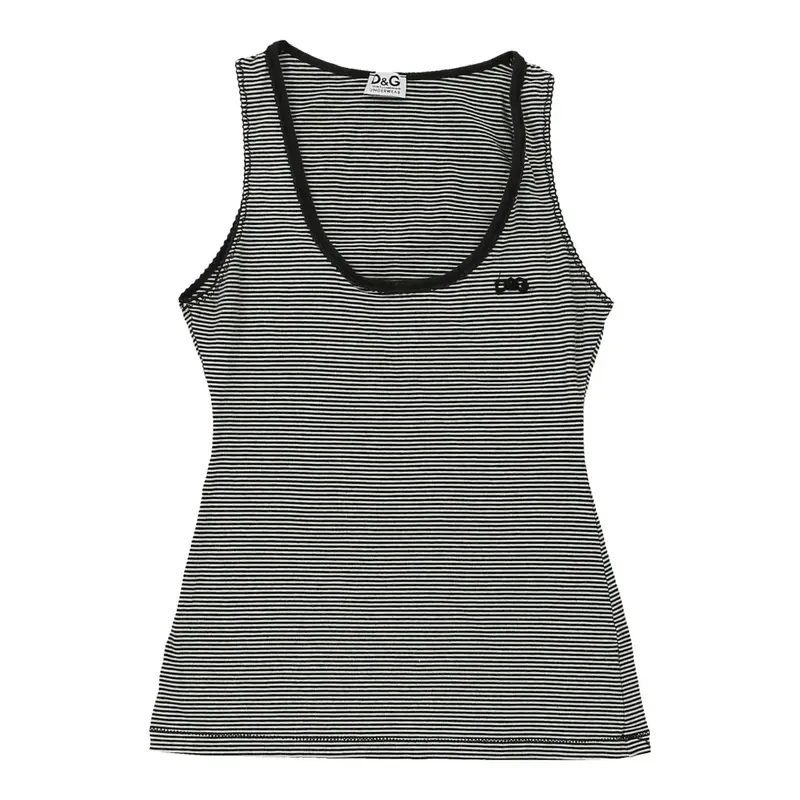 Dolce & Gabbana Striped Vest - Medium Black Cotton | Size: medium