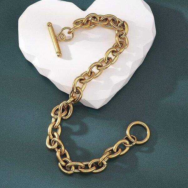 PVD Vacuum Plating 304 Stainless Steel Cable Chain Bracelets