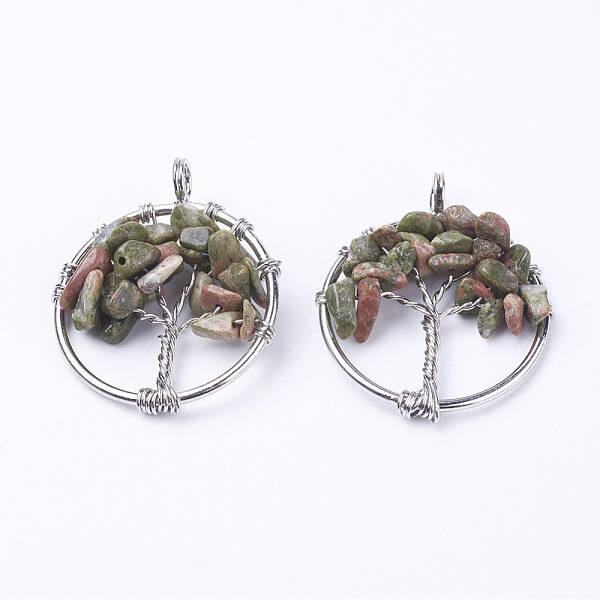 Natural Unakite Pendants