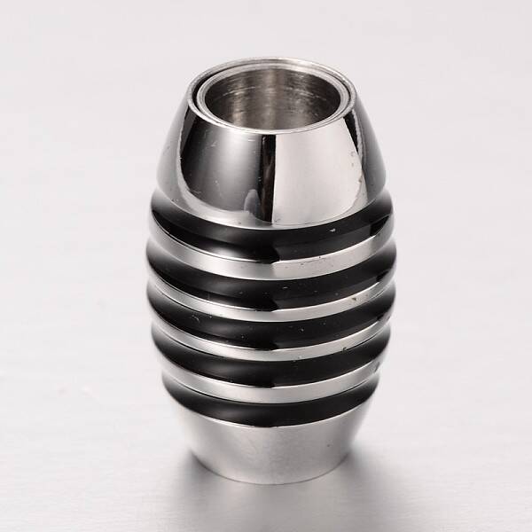 Barrel 304 Stainless Steel Magnetic Clasps with Glue-in Ends