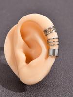 6pcs/set Simple Multi-layer Hollow out C-type Earrings,  Stainless Steel Non Pierced Ear Bone Clip, Elegant All-match Fashion...