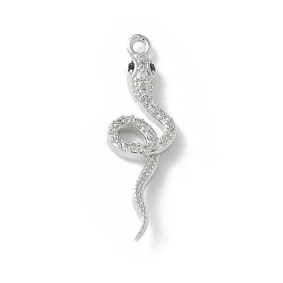 Brass Micro Pave Clear Cubic Zirconia Pendants