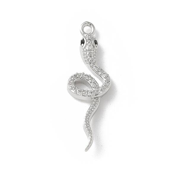 Brass Micro Pave Clear Cubic Zirconia Pendants