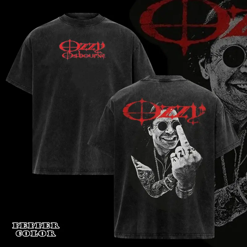 Vintage Ozzy OsBourne Middle Finger T-Shirt 2 Sided , Ozzy OsBourne tshirt ,Music Graphic Tee, Rock Band Shirt, Retro Music T...