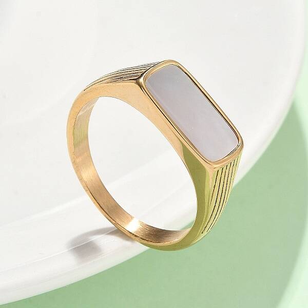 316L Stainless Steel Shell Finger Rings for Women