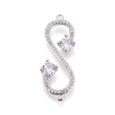 Brass Micro Pave Cubic Zirconia Links