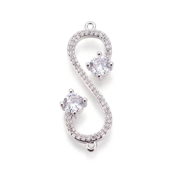 Brass Micro Pave Cubic Zirconia Links