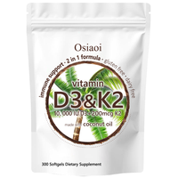 OSIAOI Vitamin D3 10000 |U Pius K2 (MK-7)200 mcg,300 Virgin Coconut Oil Softgels, d3k2 supplements Healthcare Natural Dairy F...