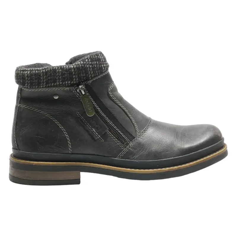 AM Ankle Boots Grey Leather Mens UK 8