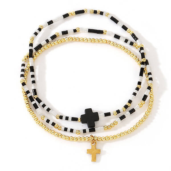 Minimalist Glass Seed Beads Stretch Bracelet Sets