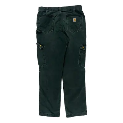 Workwear Carhartt Cargo Carpenter Trousers - 34W 32L Green Cotton | Size: 34″ waist
