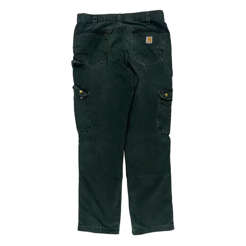Workwear Carhartt Cargo Carpenter Trousers - 34W 32L Green Cotton | Size: 34″ waist