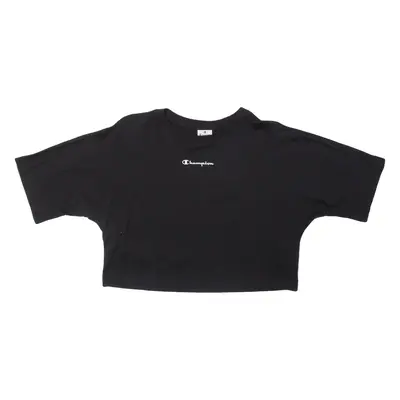 CHAMPION Cropped Top Womens T-Shirt Black XS