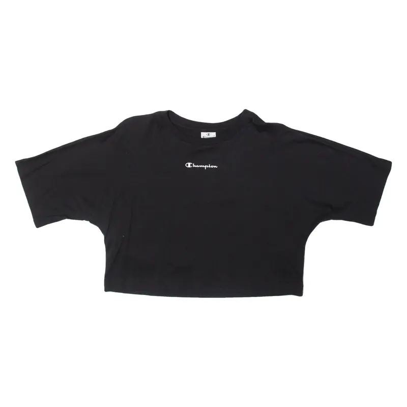 CHAMPION Cropped Top Womens T-Shirt Black XS
