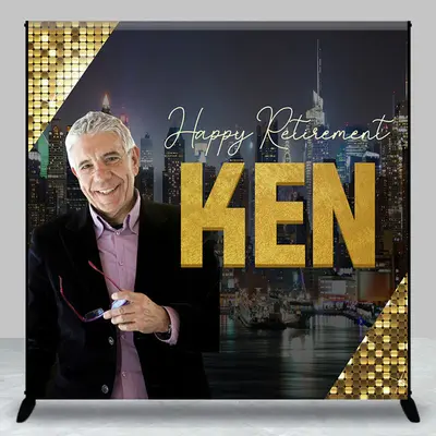 Black Gold 50th Custom Photo Birthday Party Backdrop - Aperturee