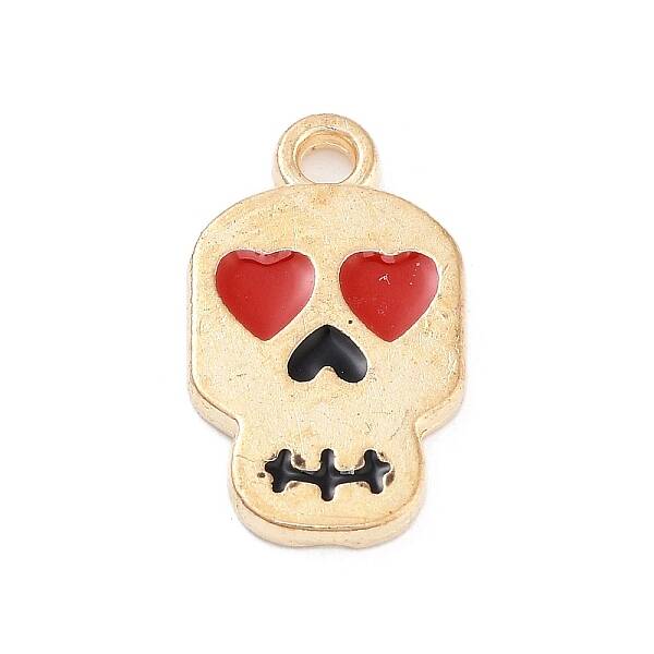 Halloween Theme Light Gold Plated Alloy Enamel Pendants