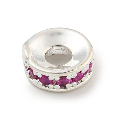 Brass Cubic Zirconia Spacer Beads