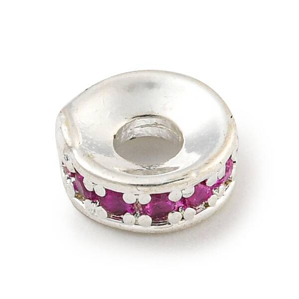 Brass Cubic Zirconia Spacer Beads