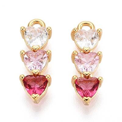 Brass Micro Pave Cubic Zirconia Charms