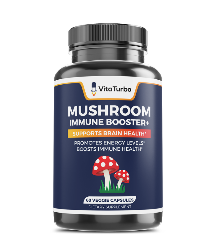 Mushroom Immune Booster+ 60 Veggie Capsules - 1330mg Per Serving