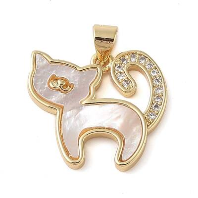 Brass Micro Pave Clear Cubic Zirconia Pendant