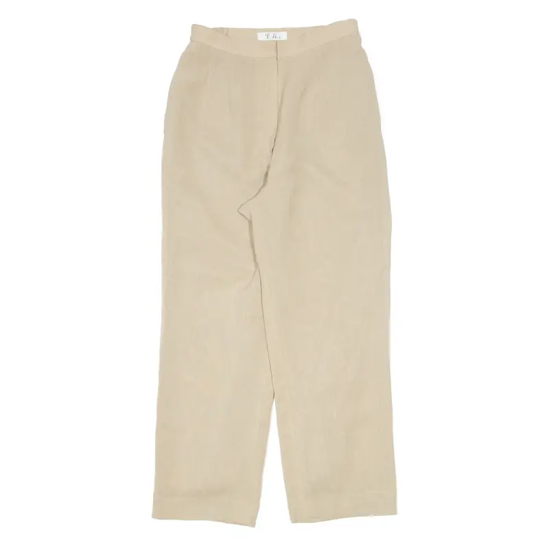 Pleated Lightweight Lined Beige Trousers W26 L24