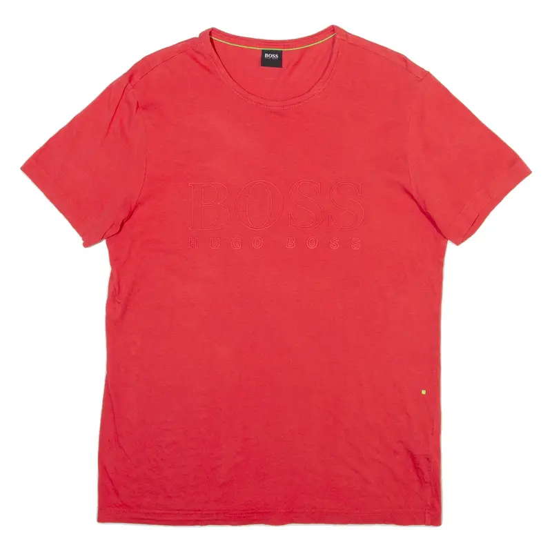 BOSS HUGO BOSS Mens T-Shirt Pink Crew Neck M