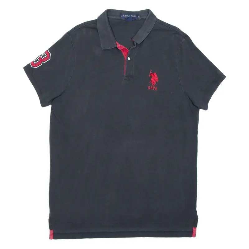 POLO RALPH LAUREN Slim Fit Mens Polo Shirt Black XL
