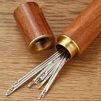 Self-threading Needle Set, 30pcs/set Multi-purpose Household Hand Sewing Needle with Wooden Needle Case, Fabrics & Sewing Sup...