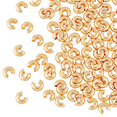 100Pcs Brass Crimp Beads Covers