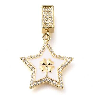 Brass Micro Pave Cubic Zirconia Pendants