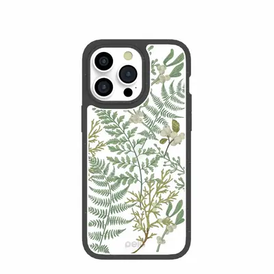 Clear Herbarium iPhone 15 Pro Max Case With Black Ridge