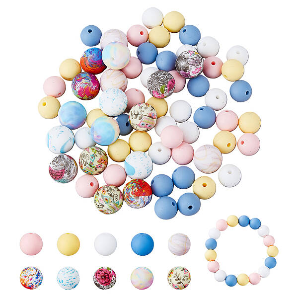 10 Style Food Grade Eco-Friendly Silicone Beads