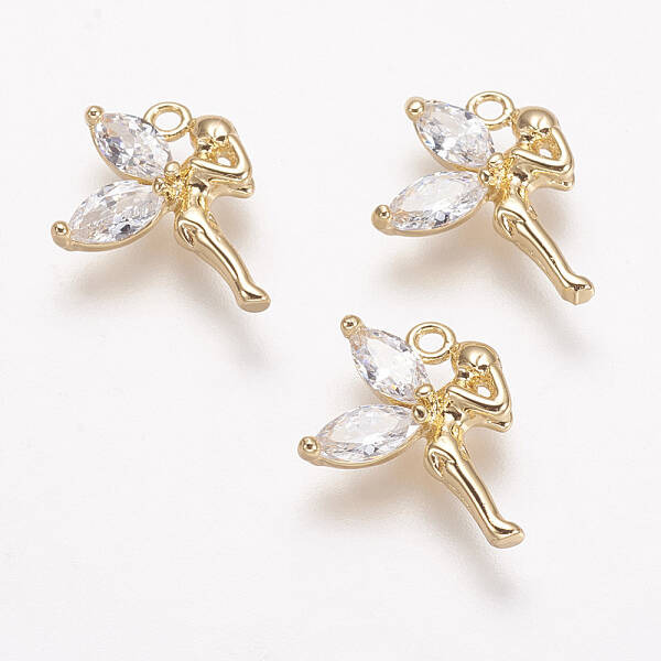 Brass Micro Pave Cubic Zirconia Pendants