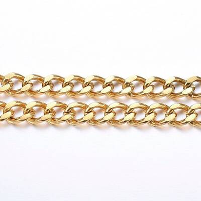 3.28 Feet Ion Plating(IP) 304 Stainless Steel Cuban Link Chains