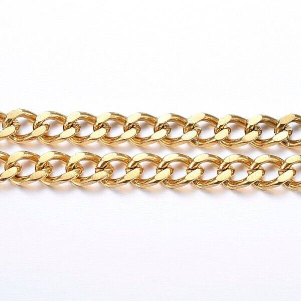 3.28 Feet Ion Plating(IP) 304 Stainless Steel Cuban Link Chains