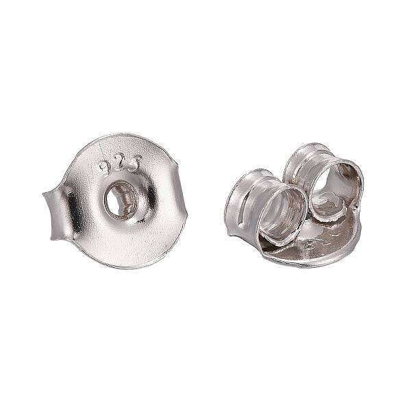 Anti-Tarnish Rhodium Plated 925 Sterling Silver Ear Nuts