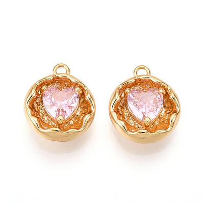 Brass Micro Pave Cubic Zirconia Charms
