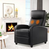 Massage Recliner Chair for Adults - Small Fabric Home Theater Seating with Lumbar Support, Adjustable Modern Recliner with Pa...