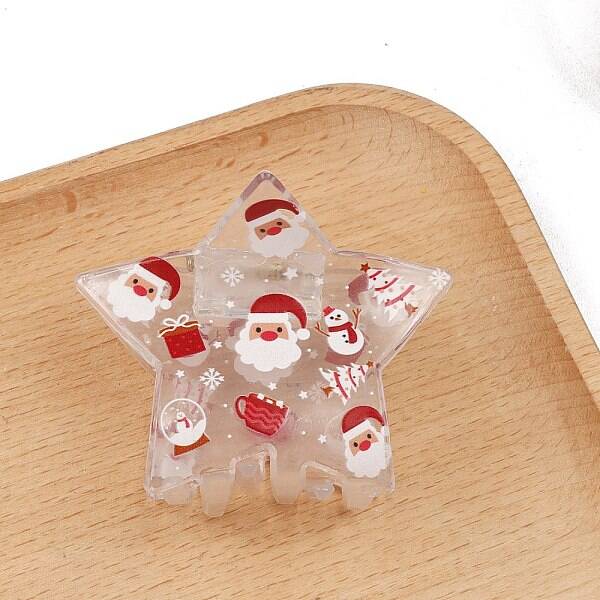 Christmas Theme PVC Claw Hair Clips