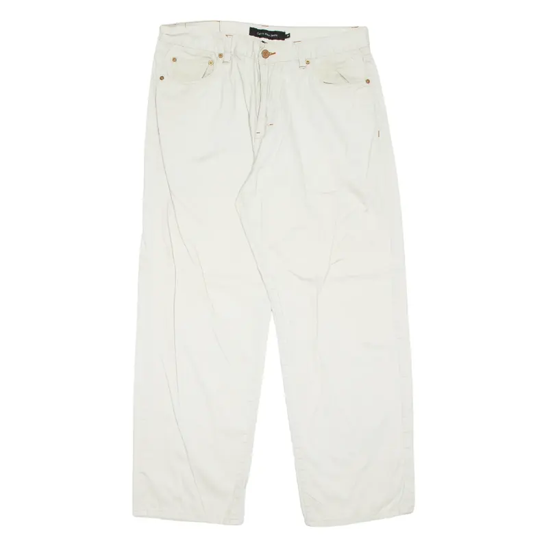 CALVIN KLEIN JEANS Mens Trousers Cream Regular Straight W34 L28