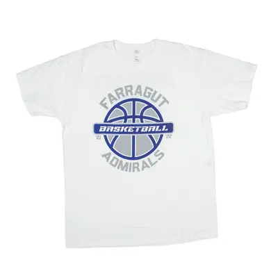 M&O GOLD Farragut Admirals Basketball USA T-Shirt White Short Sleeve Mens L
