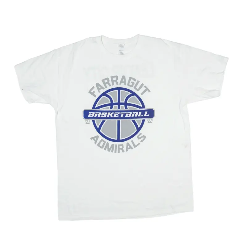 M&O GOLD Farragut Admirals Basketball USA T-Shirt White Short Sleeve Mens L
