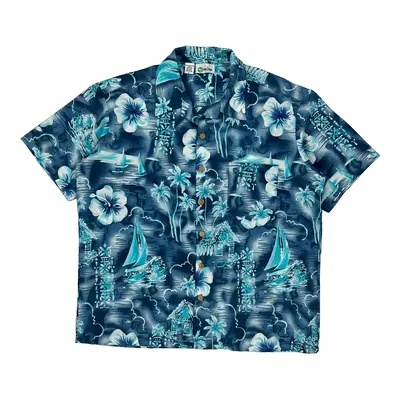 Ten2One Hawaiian Shirt - XL Blue Polyester