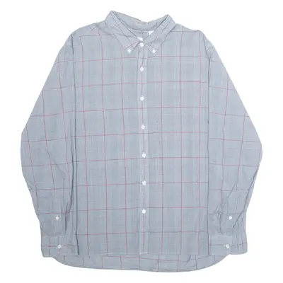 LEVI'S Mens Shirt Grey Plaid Long Sleeve 2XL